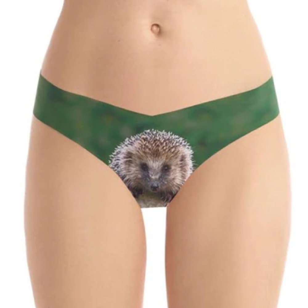 Commando Hedgehog Green Thong Underwear